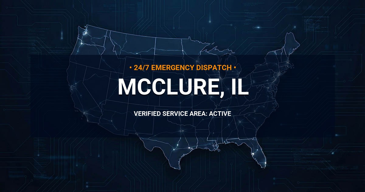 Emergency Plumbing Dispatch Map for Plumbing Services: McClure, IL