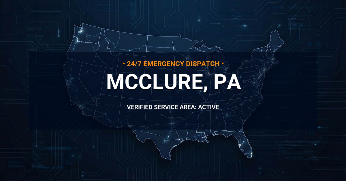 Emergency Plumbing Dispatch Map for Plumbing Services: McClure, PA