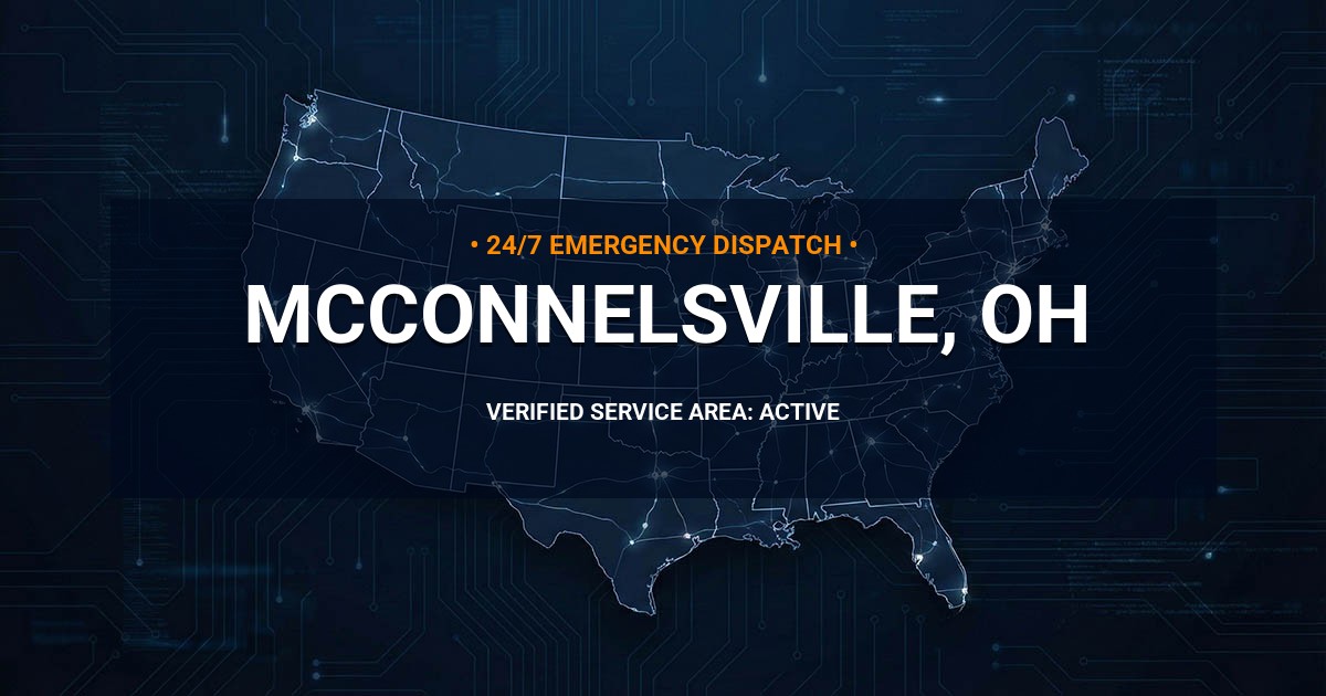Emergency Plumbing Dispatch Map for Plumbing Services: McConnelsville, OH