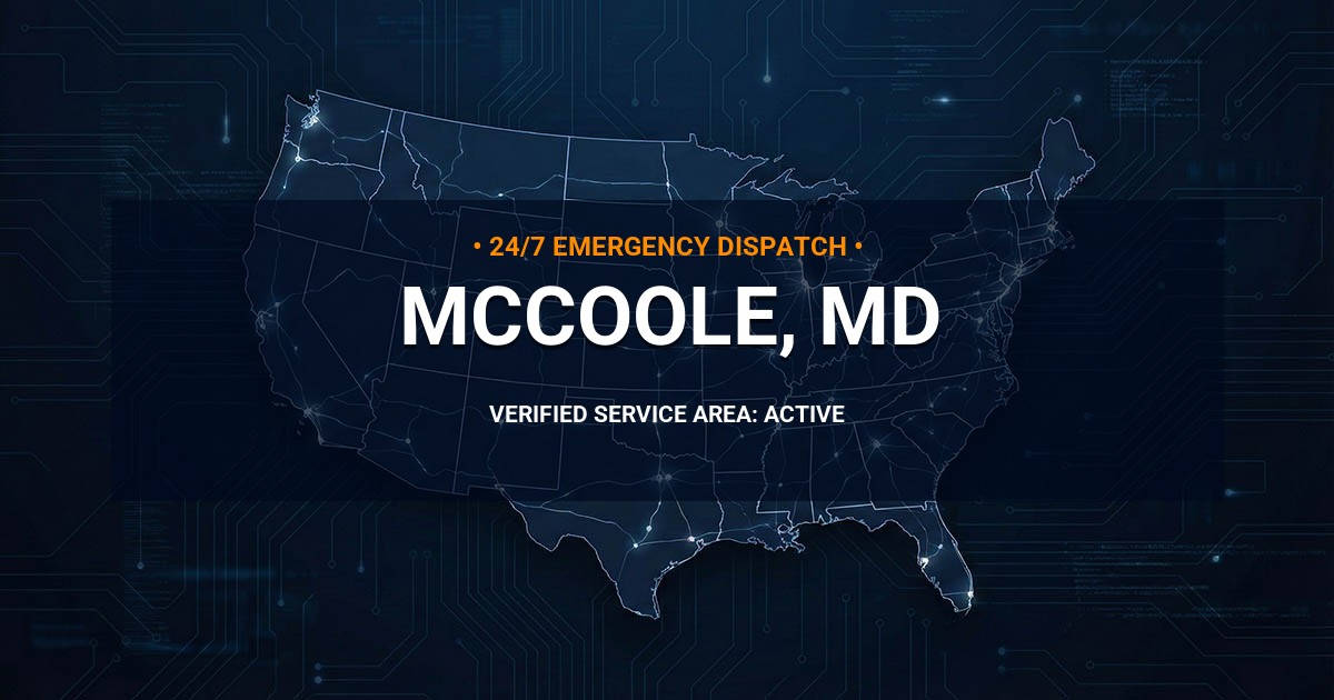 Emergency Plumbing Dispatch Map for Plumbing Services: McCoole, MD