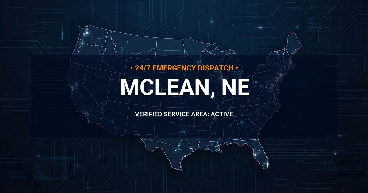 Emergency Plumbing Dispatch Map for Plumbing Services: McLean, NE