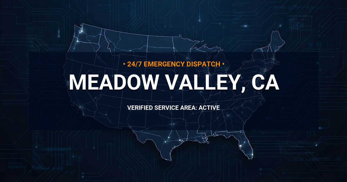 Emergency Plumbing Dispatch Map for Plumbing Services: Meadow Valley, CA
