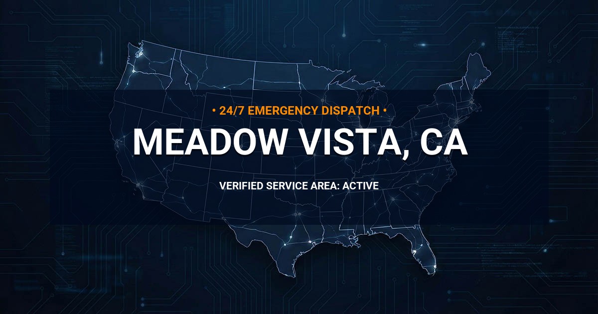 Emergency Plumbing Dispatch Map for Plumbing Services: Meadow Vista, CA