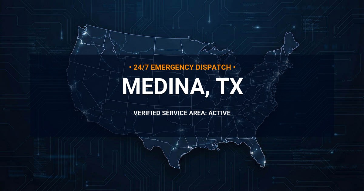 Emergency Plumbing Dispatch Map for Plumbing Services: Medina, TX