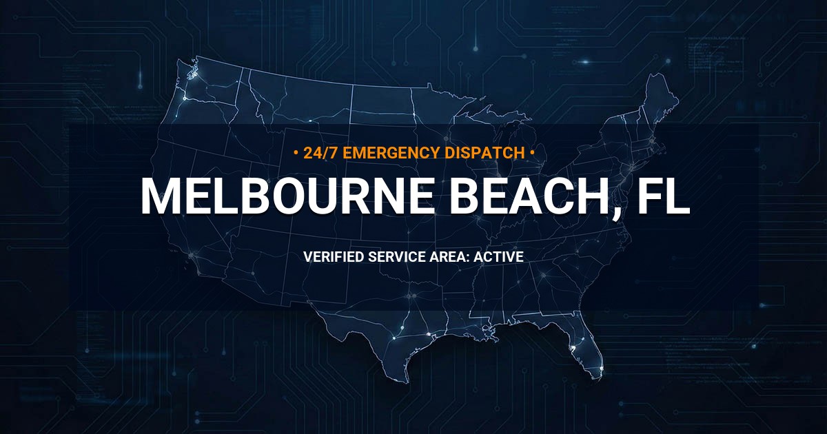 Emergency Plumbing Dispatch Map for Plumbing Services: Melbourne Beach, FL