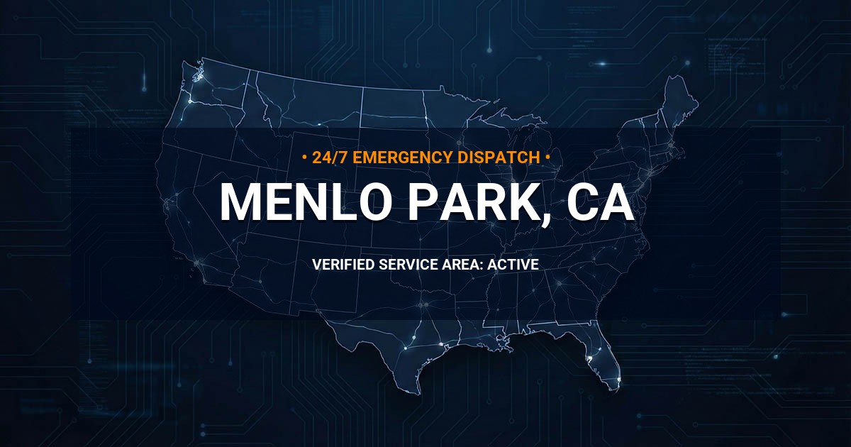 Emergency Plumbing Dispatch Map for Plumbing Services: Menlo Park, CA