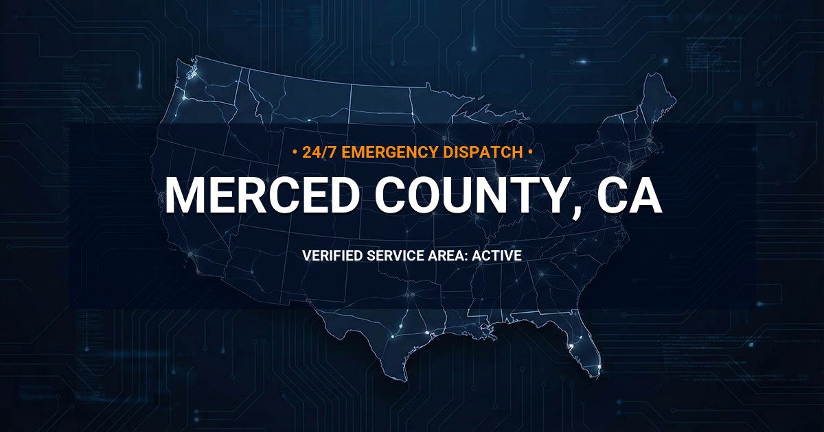 Emergency Plumbing Dispatch Map for Merced County Plumbing Logistics