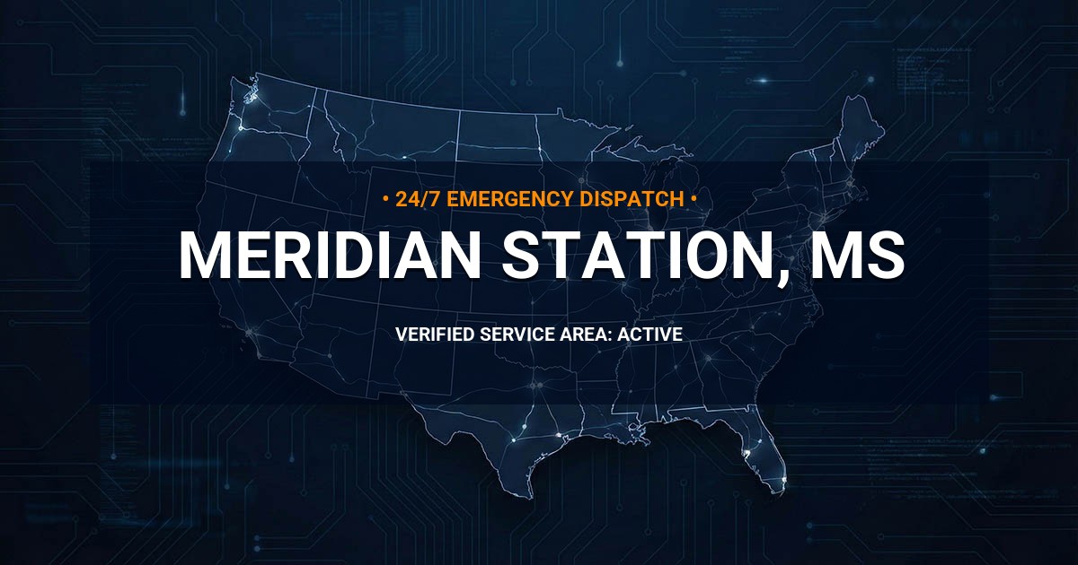 Emergency Plumbing Dispatch Map for Plumbing Services: Meridian Station, MS