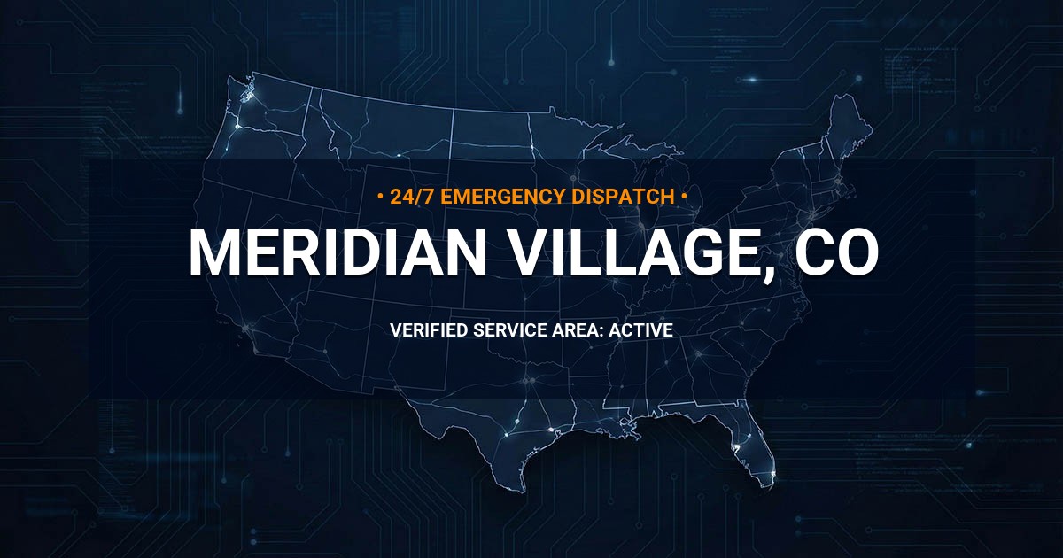 Emergency Plumbing Dispatch Map for Plumbing Services: Meridian Village, CO