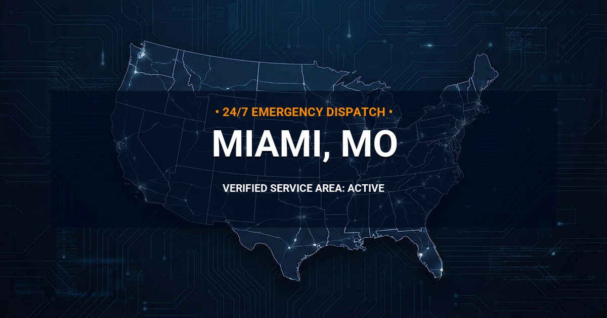 Emergency Plumbing Dispatch Map for Plumbing Services: Miami, MO