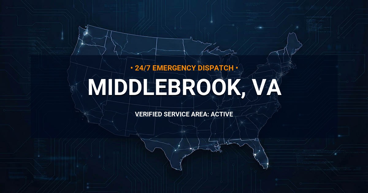 Emergency Plumbing Dispatch Map for Plumbing Services: Middlebrook, VA