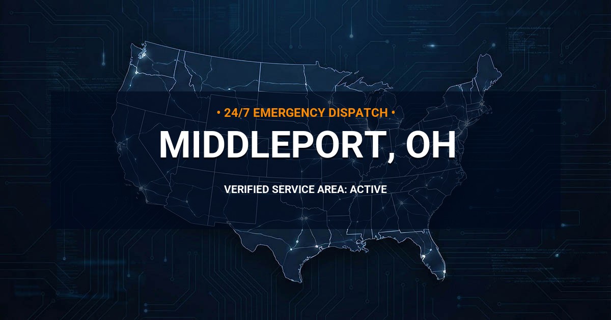 Emergency Plumbing Dispatch Map for Plumbing Services: Middleport, OH