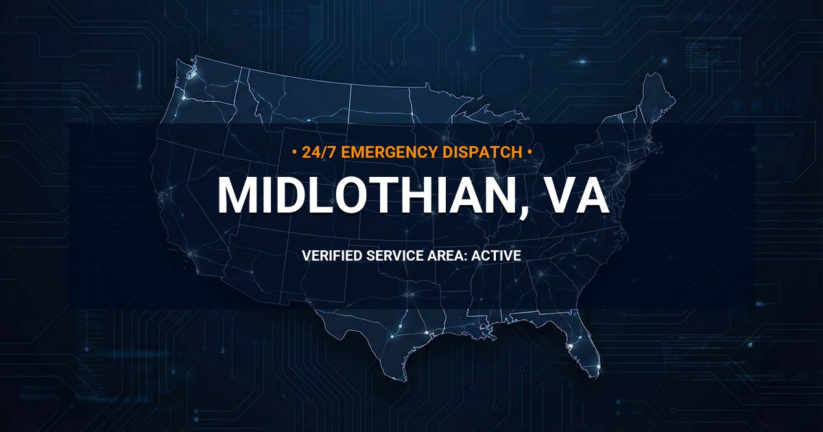 Emergency Plumbing Dispatch Map for Plumbing Services: Midlothian, VA