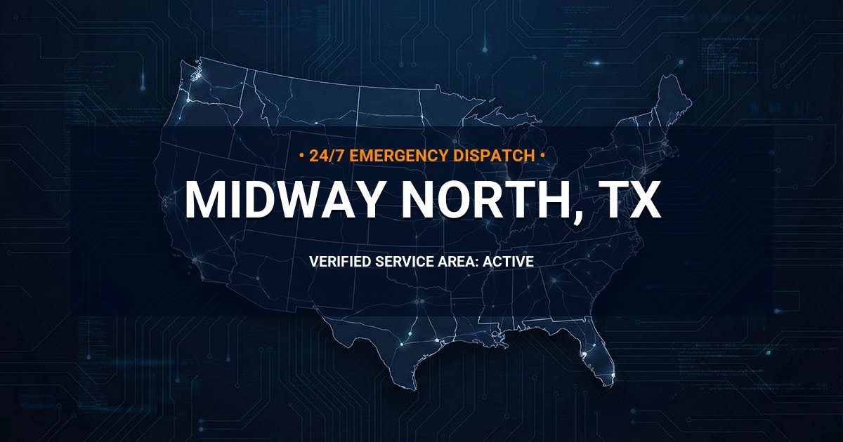 Emergency Plumbing Dispatch Map for Plumbing Services: Midway North, TX