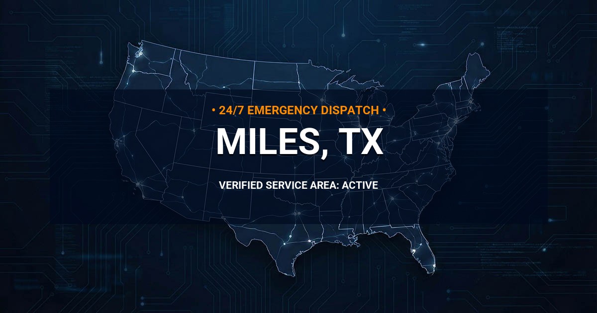 Emergency Plumbing Dispatch Map for Plumbing Services: Miles, TX