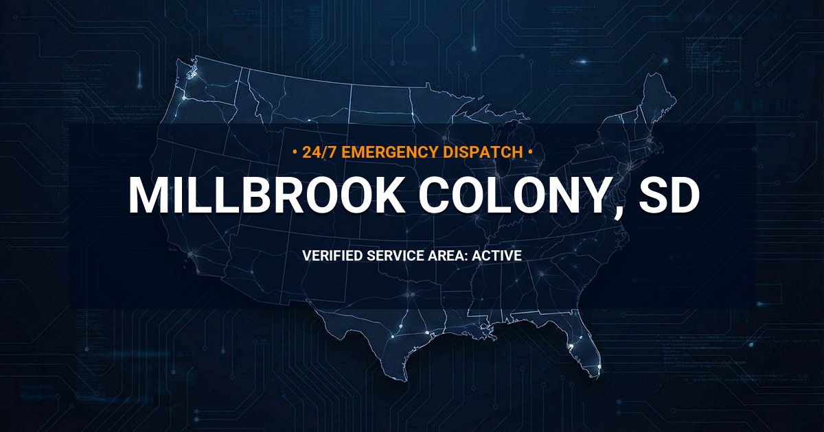 Emergency Plumbing Dispatch Map for Plumbing Services: Millbrook Colony, SD