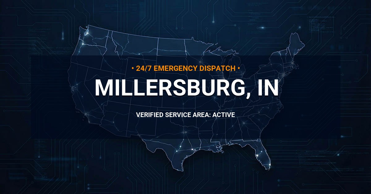 Emergency Plumbing Dispatch Map for Plumbing Services: Millersburg, IN
