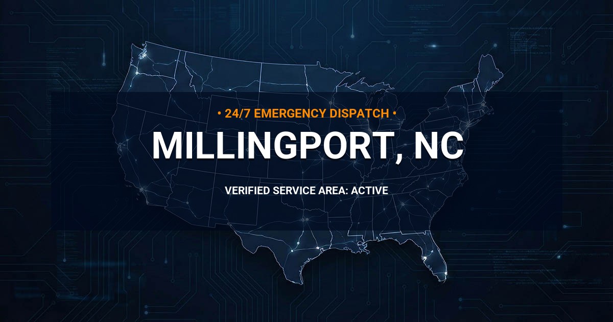 Emergency Plumbing Dispatch Map for Plumbing Services: Millingport, NC