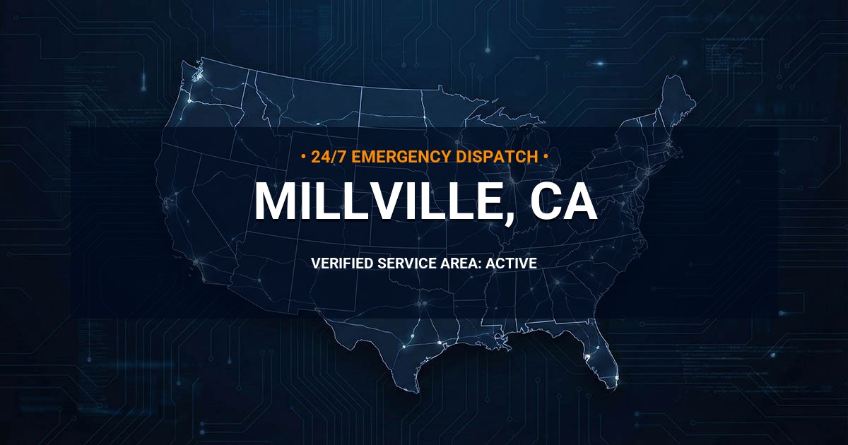 Emergency Plumbing Dispatch Map for Plumbing Services: Millville, CA