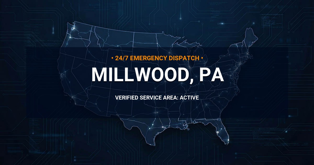 Emergency Plumbing Dispatch Map for Plumbing Services: Millwood, PA