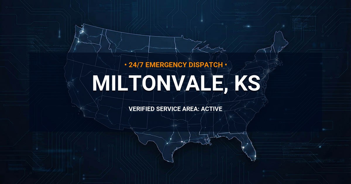 Emergency Plumbing Dispatch Map for Plumbing Services: Miltonvale, KS