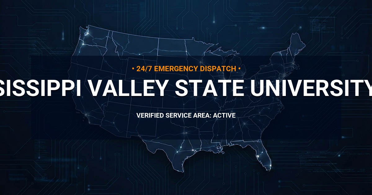 Emergency Plumbing Dispatch Map for Plumbing Services: Mississippi Valley State University, MS