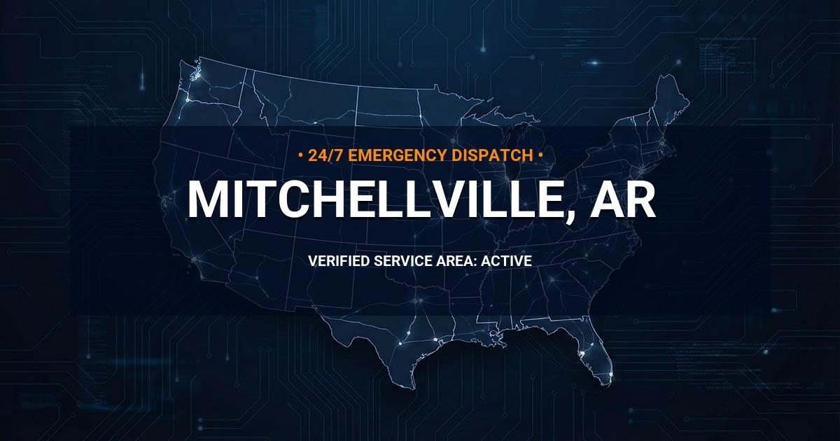 Emergency Plumbing Dispatch Map for Plumbing Services: Mitchellville, AR
