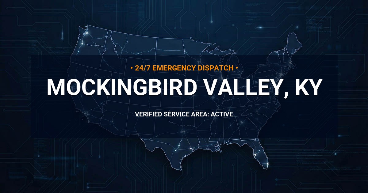 Emergency Plumbing Dispatch Map for Plumbing Services: Mockingbird Valley, KY