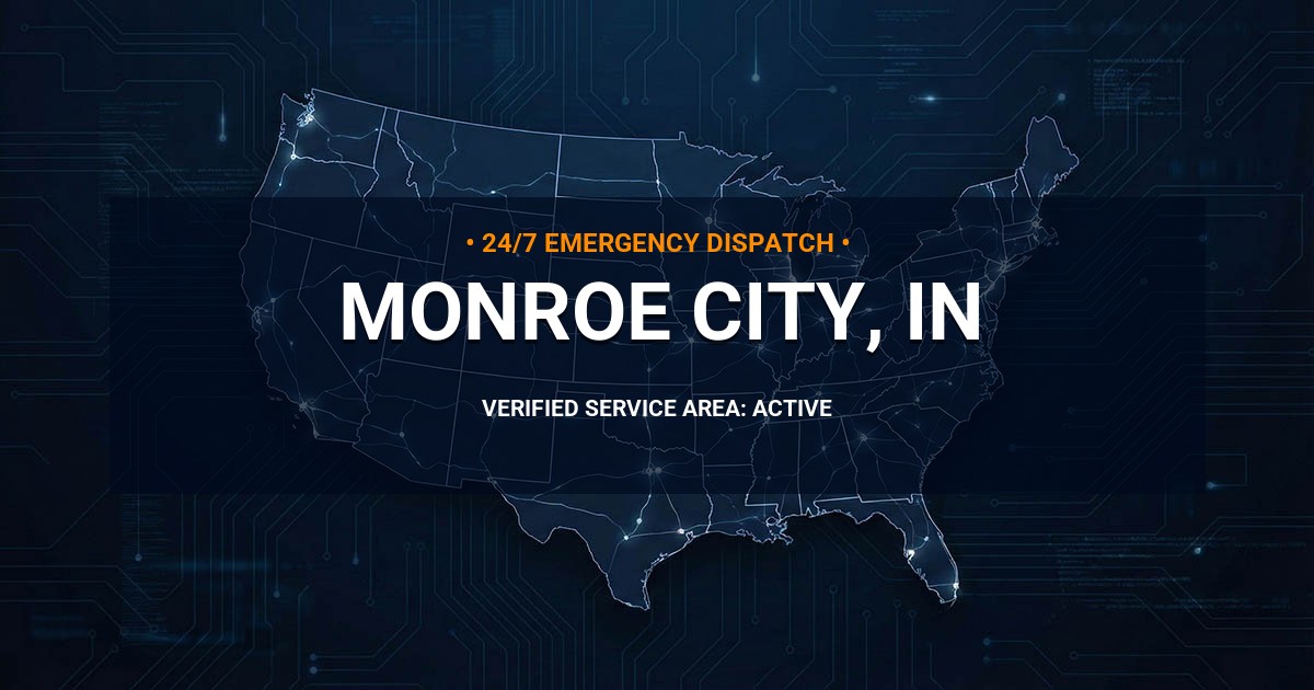 Emergency Plumbing Dispatch Map for Plumbing Services: Monroe City, IN