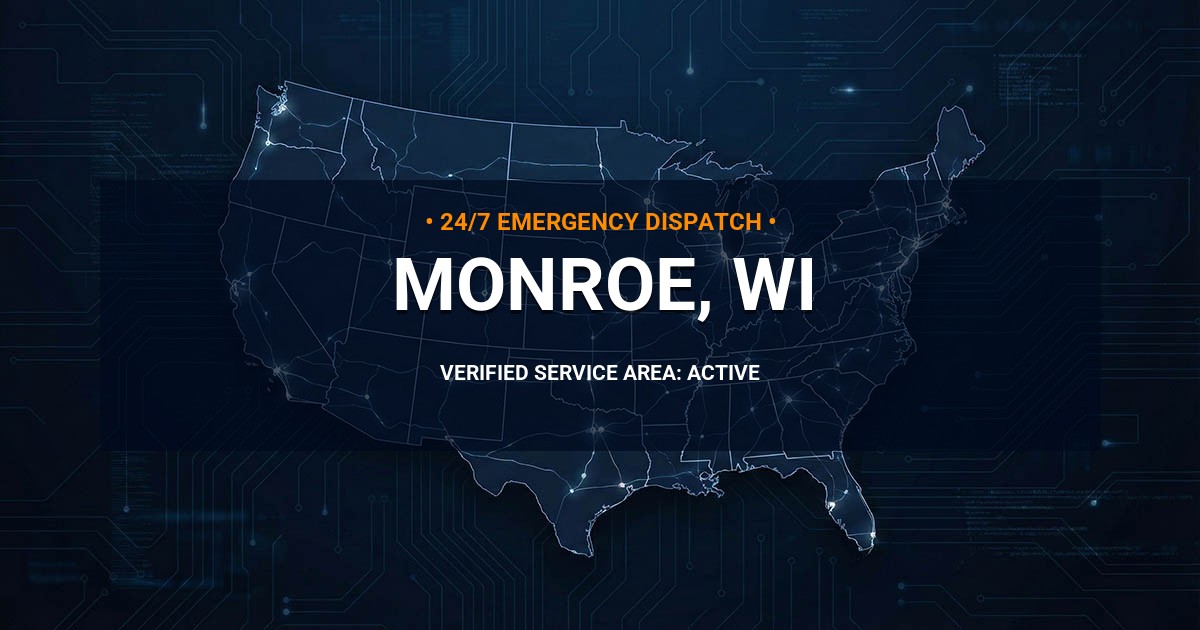 Emergency Plumbing Dispatch Map for Plumbing Services: Monroe, WI