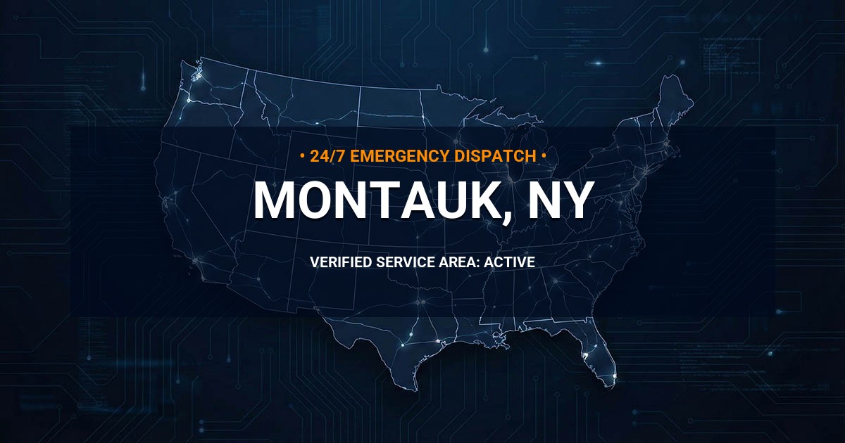 Emergency Plumbing Dispatch Map for Plumbing Services: Montauk, NY