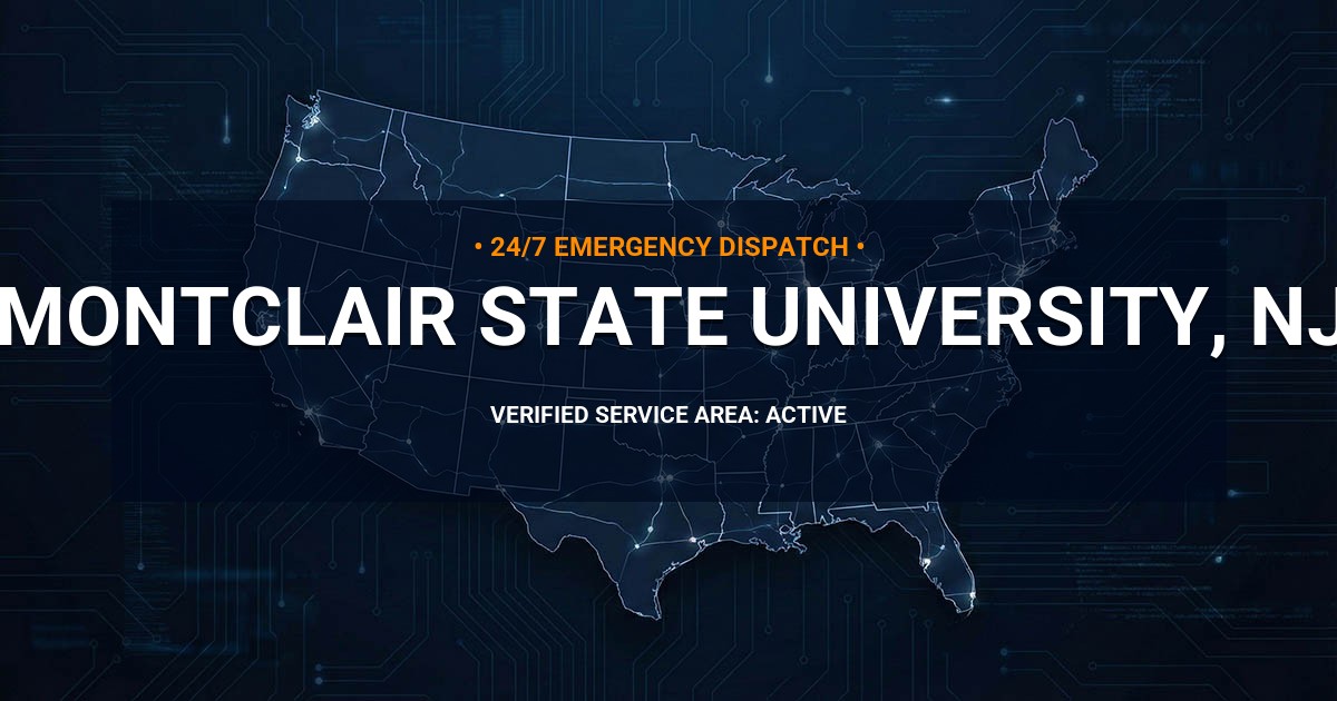 Emergency Plumbing Dispatch Map for Plumbing Services: Montclair State University, NJ