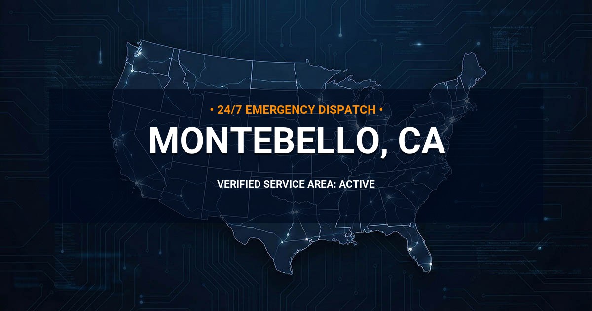 Emergency Plumbing Dispatch Map for Plumbing Services: Montebello, CA