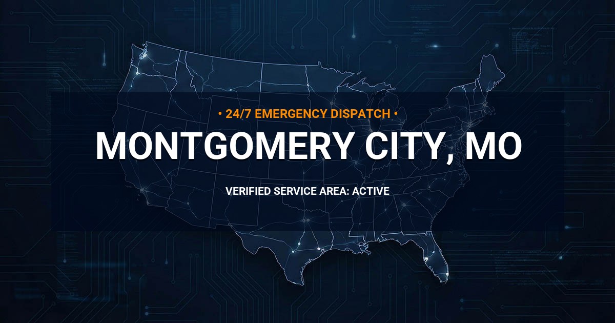 Emergency Plumbing Dispatch Map for Plumbing Services: Montgomery City, MO