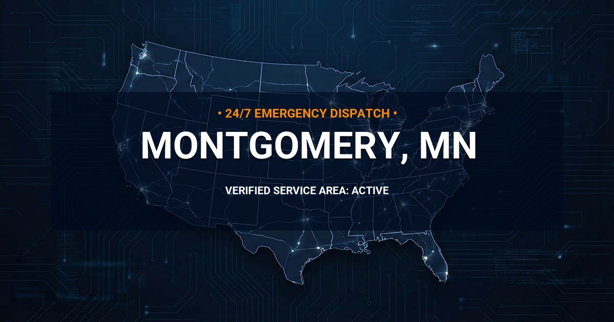 Emergency Plumbing Dispatch Map for Plumbing Services: Montgomery, MN