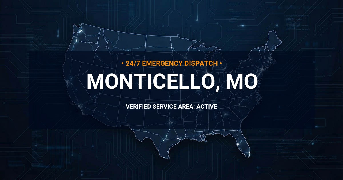 Emergency Plumbing Dispatch Map for Plumbing Services: Monticello, MO
