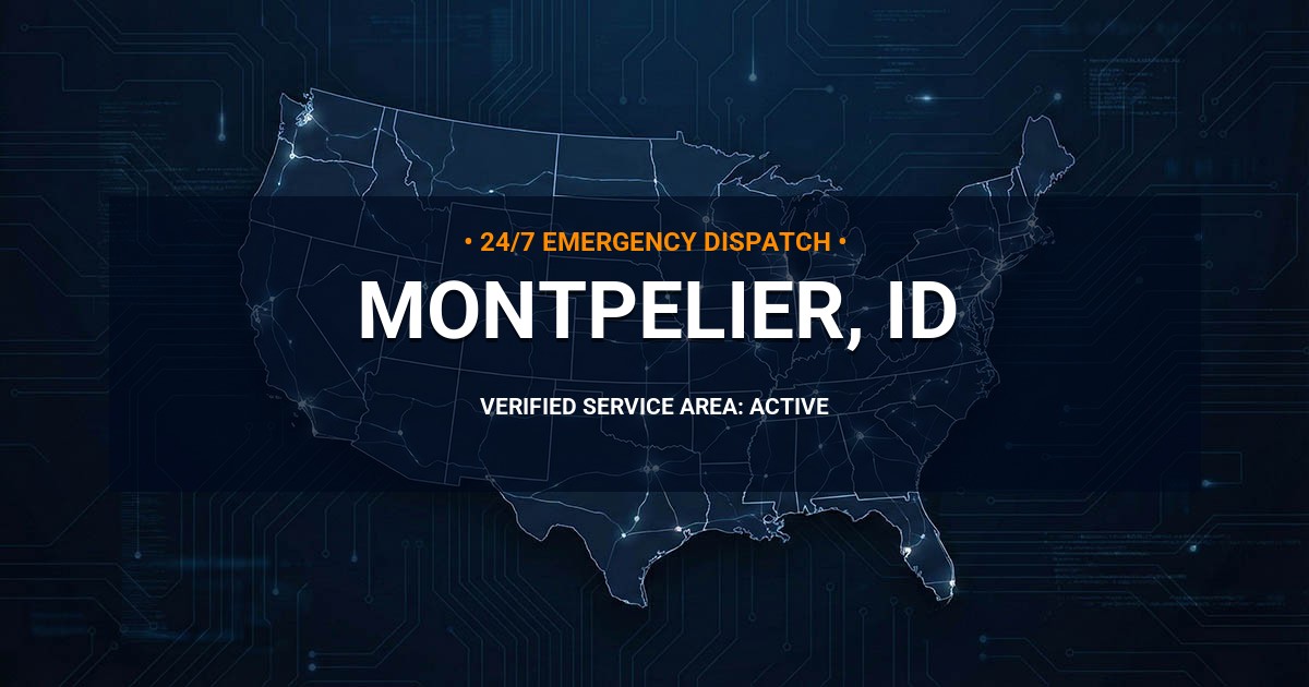 Emergency Plumbing Dispatch Map for Plumbing Services: Montpelier, ID