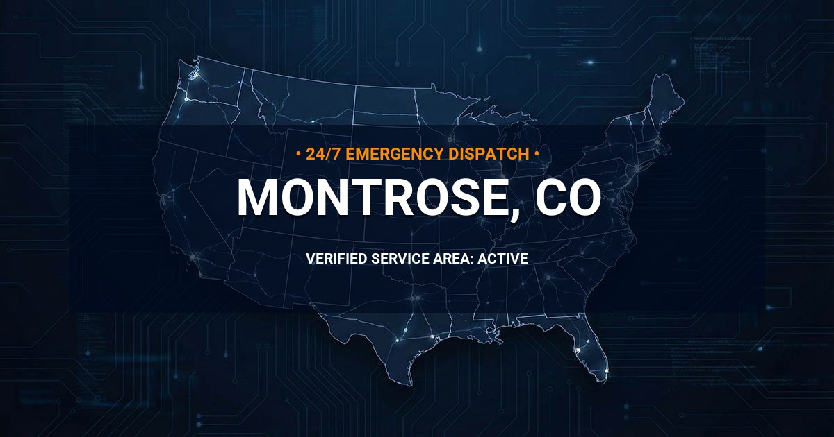 Emergency Plumbing Dispatch Map for Plumbing Services: Montrose, CO