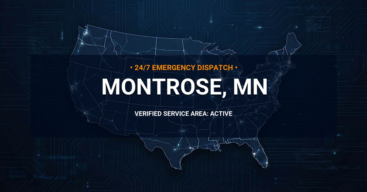 Emergency Plumbing Dispatch Map for Plumbing Services: Montrose, MN
