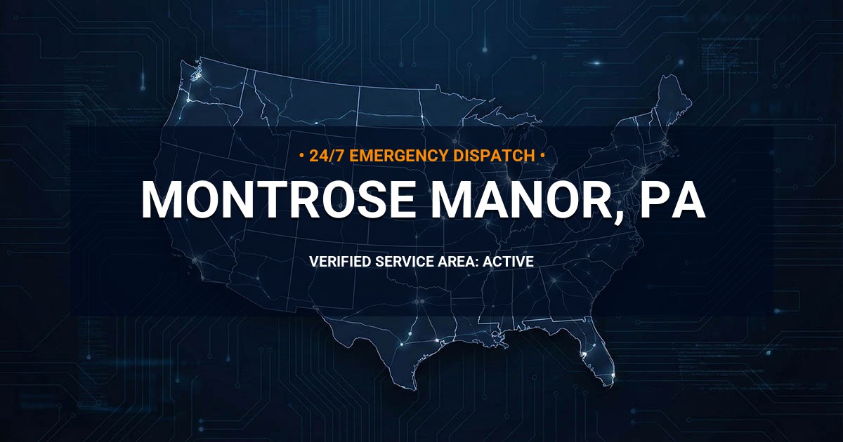 Emergency Plumbing Dispatch Map for Plumbing Services: Montrose Manor, PA