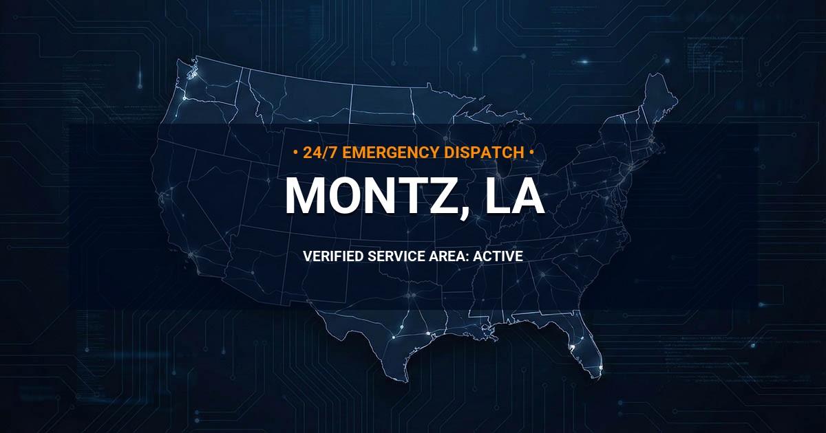 Emergency Plumbing Dispatch Map for Plumbing Services: Montz, LA