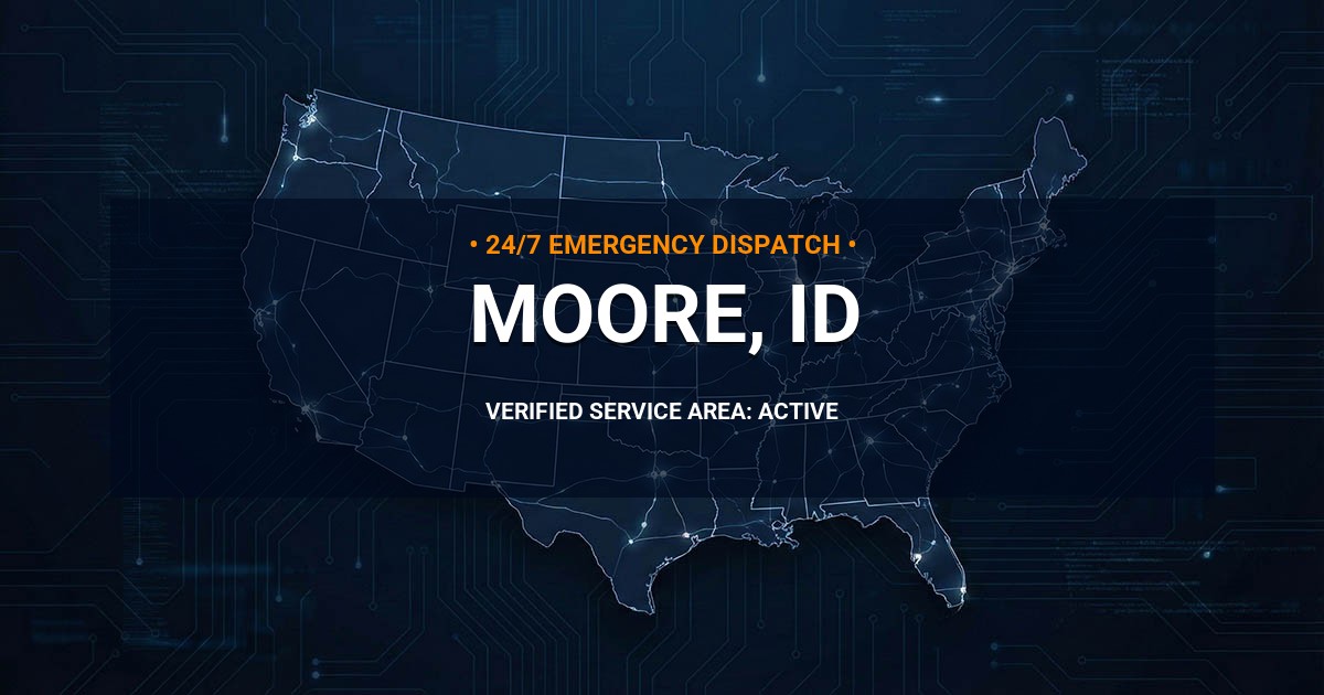 Emergency Plumbing Dispatch Map for Plumbing Services: Moore, ID