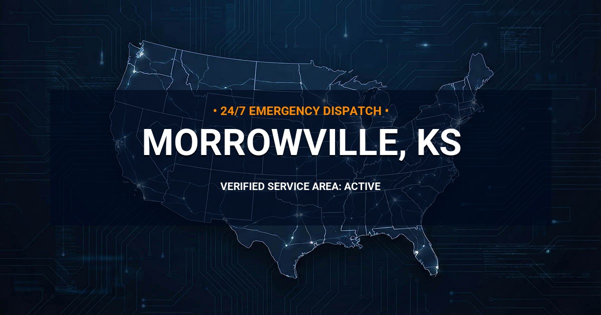 Emergency Plumbing Dispatch Map for Plumbing Services: Morrowville, KS