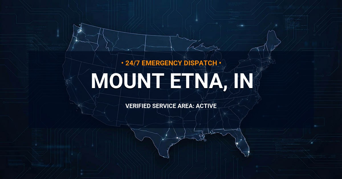 Emergency Plumbing Dispatch Map for Plumbing Services: Mount Etna, IN