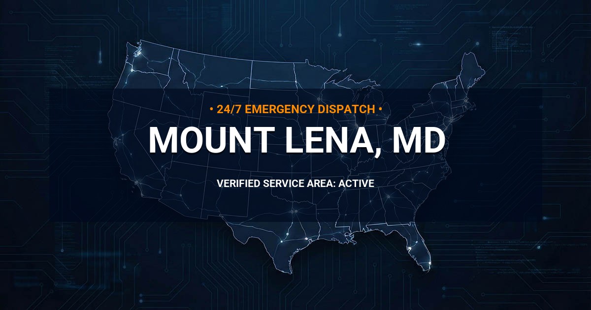 Emergency Plumbing Dispatch Map for Plumbing Services: Mount Lena, MD