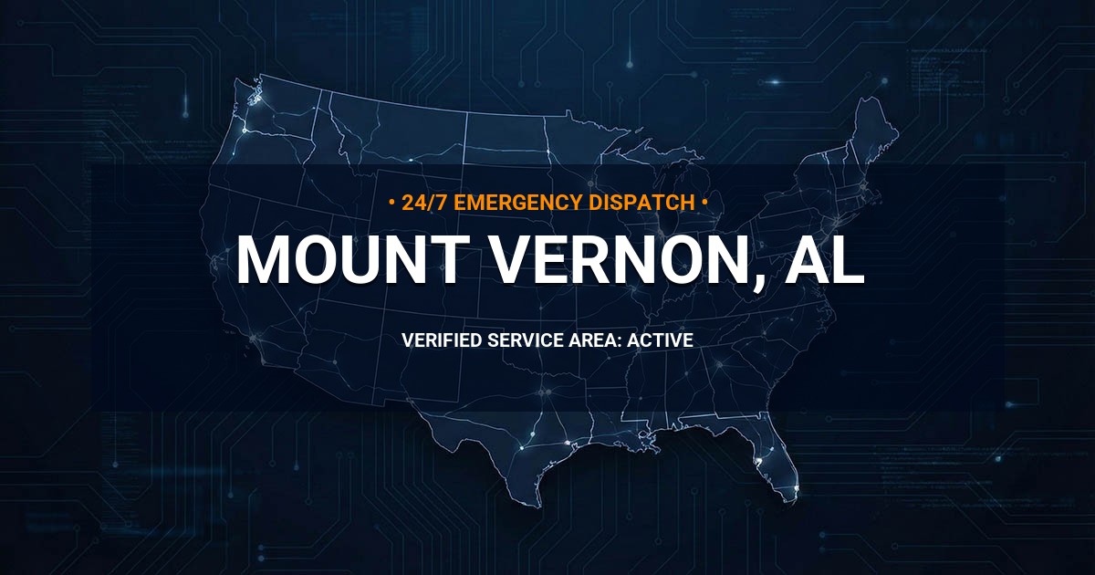 Emergency Plumbing Dispatch Map for Plumbing Services: Mount Vernon, AL