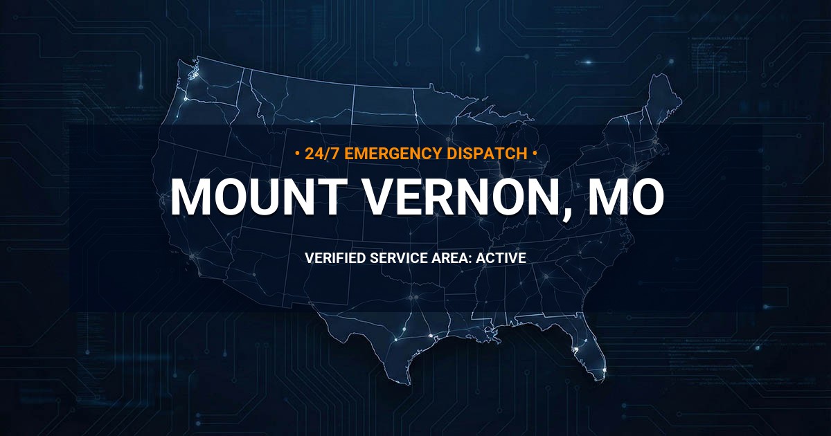 Emergency Plumbing Dispatch Map for Plumbing Services: Mount Vernon, MO