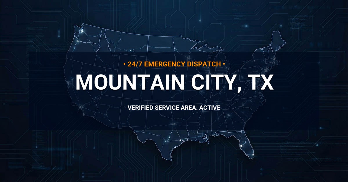 Emergency Plumbing Dispatch Map for Plumbing Services: Mountain City, TX