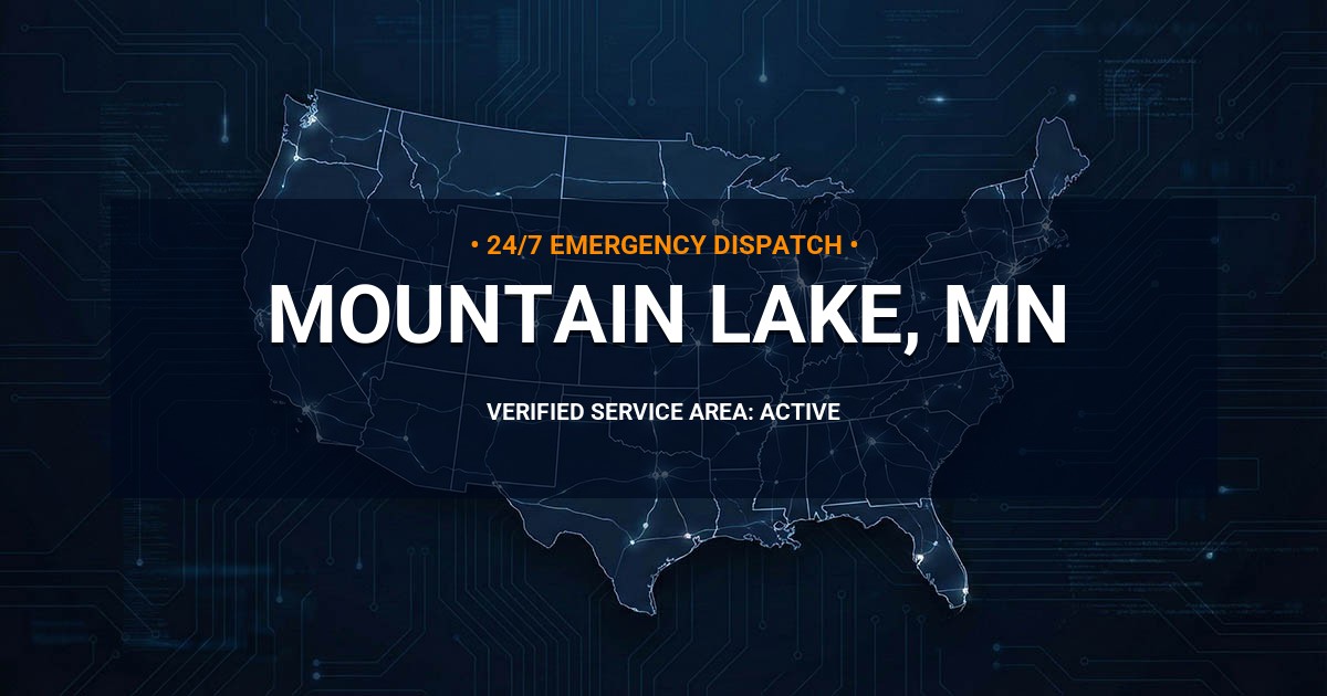 Emergency Plumbing Dispatch Map for Plumbing Services: Mountain Lake, MN