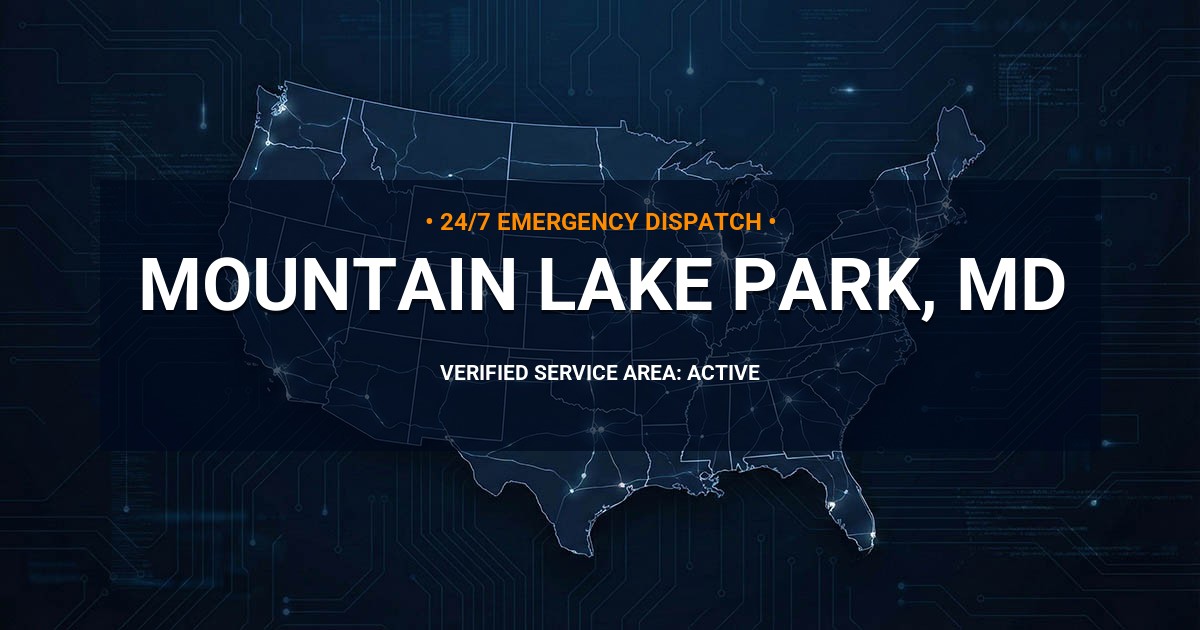 Emergency Plumbing Dispatch Map for Plumbing Services: Mountain Lake Park, MD